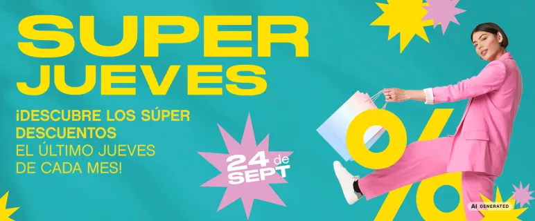 Super Jueves mujer llevando bolsas de compra con descuentos